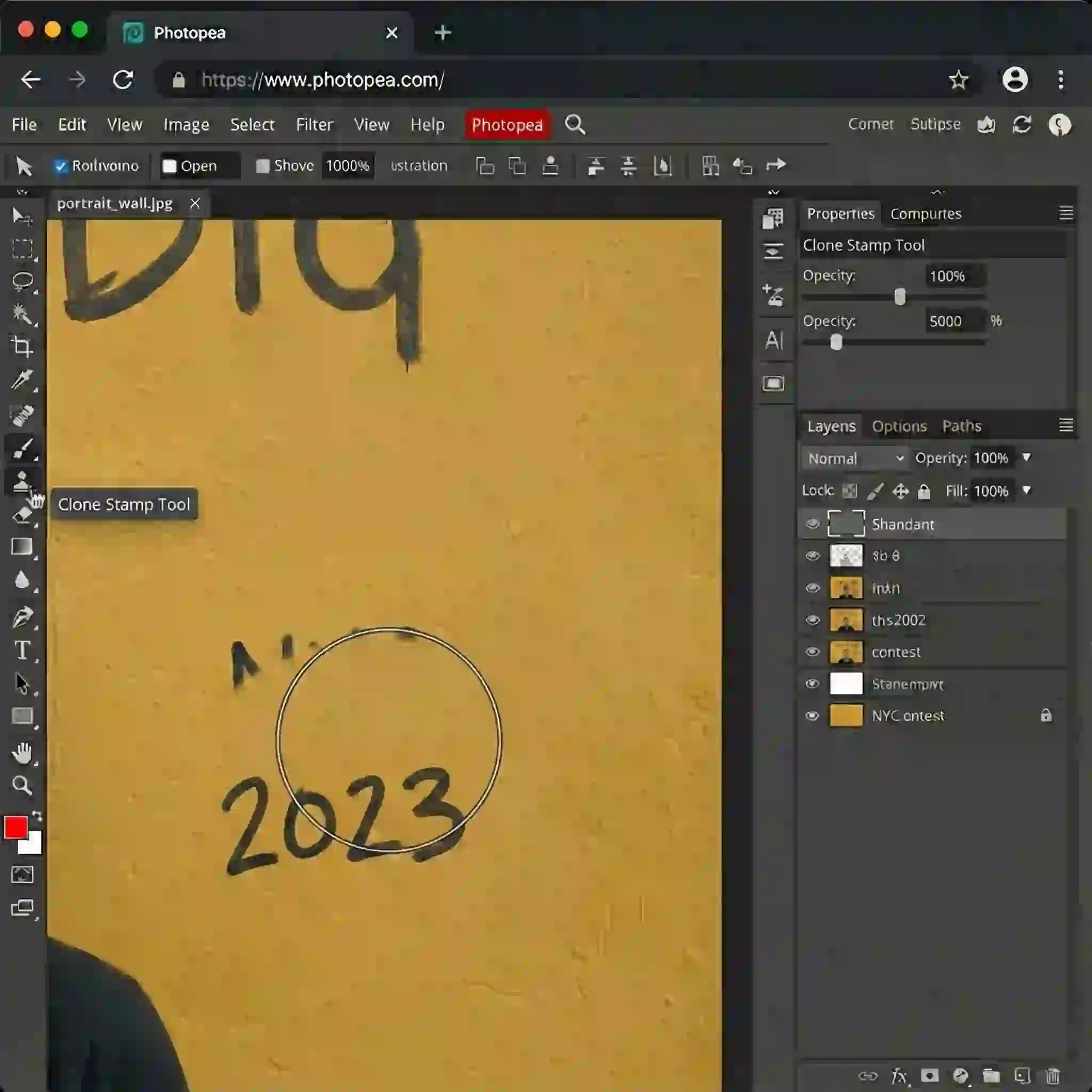 Painting over text