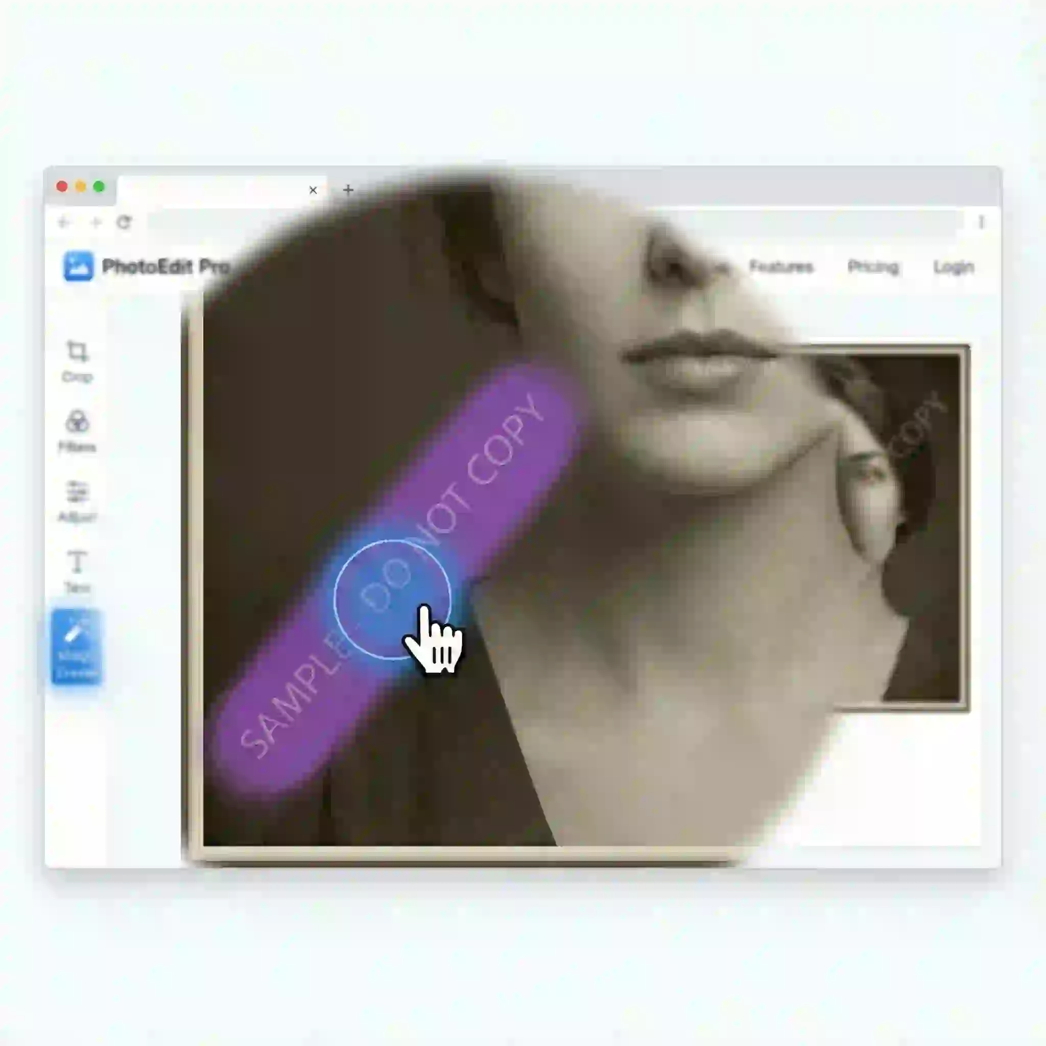 Brushing over text